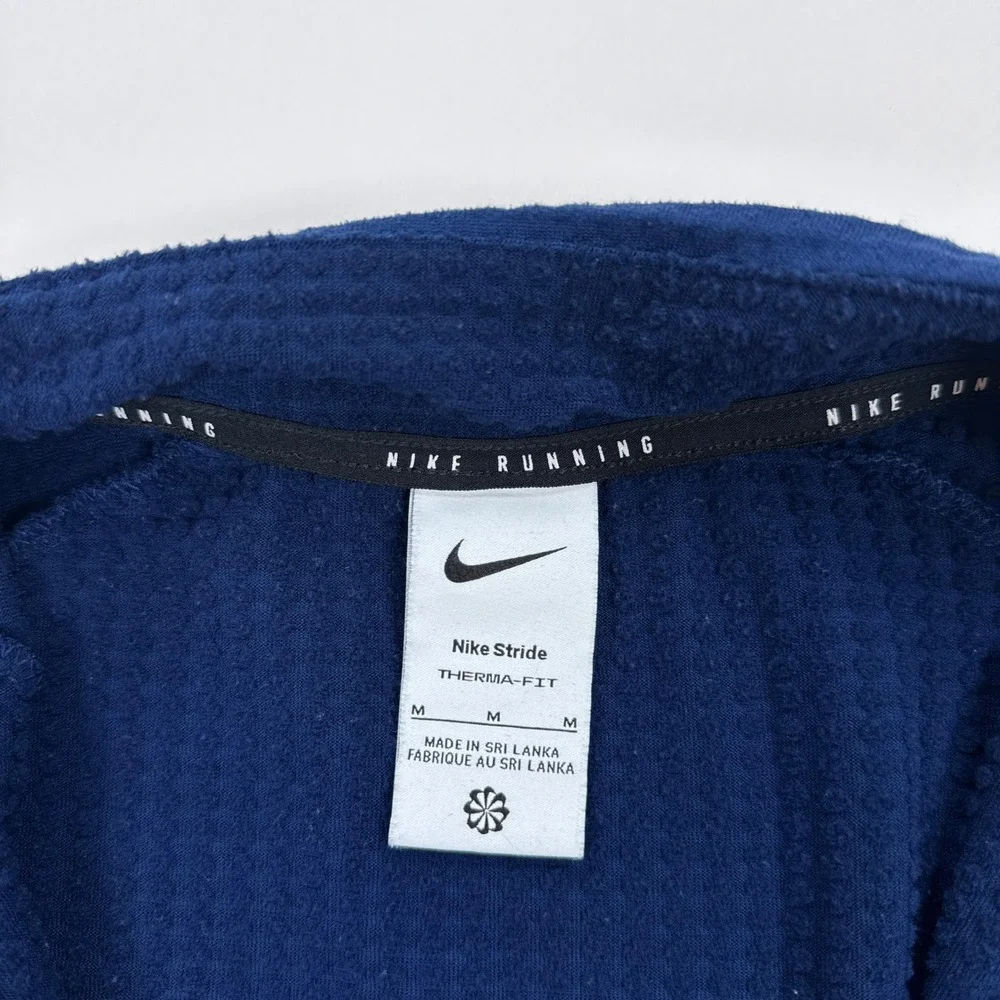 Nike Mens M Half Zip Navy Stride Therma FIT Repel Winterized Running Top HV2707